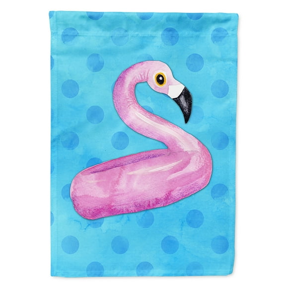 Carolines Treasures BB8256CHF Flamingo Floaty Blue Polkadot Flag Canvas House Size Large multicolor