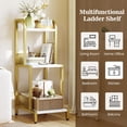thumbnail image 5 of Danolapsi 3 Tier Gold Ladder Shelf, Bathroom Organizers and Storage, Flower Stand Plant Rack, Freestanding Ladder Shelf for Bathroom Living Room Balcony Kitchen, 5 of 8