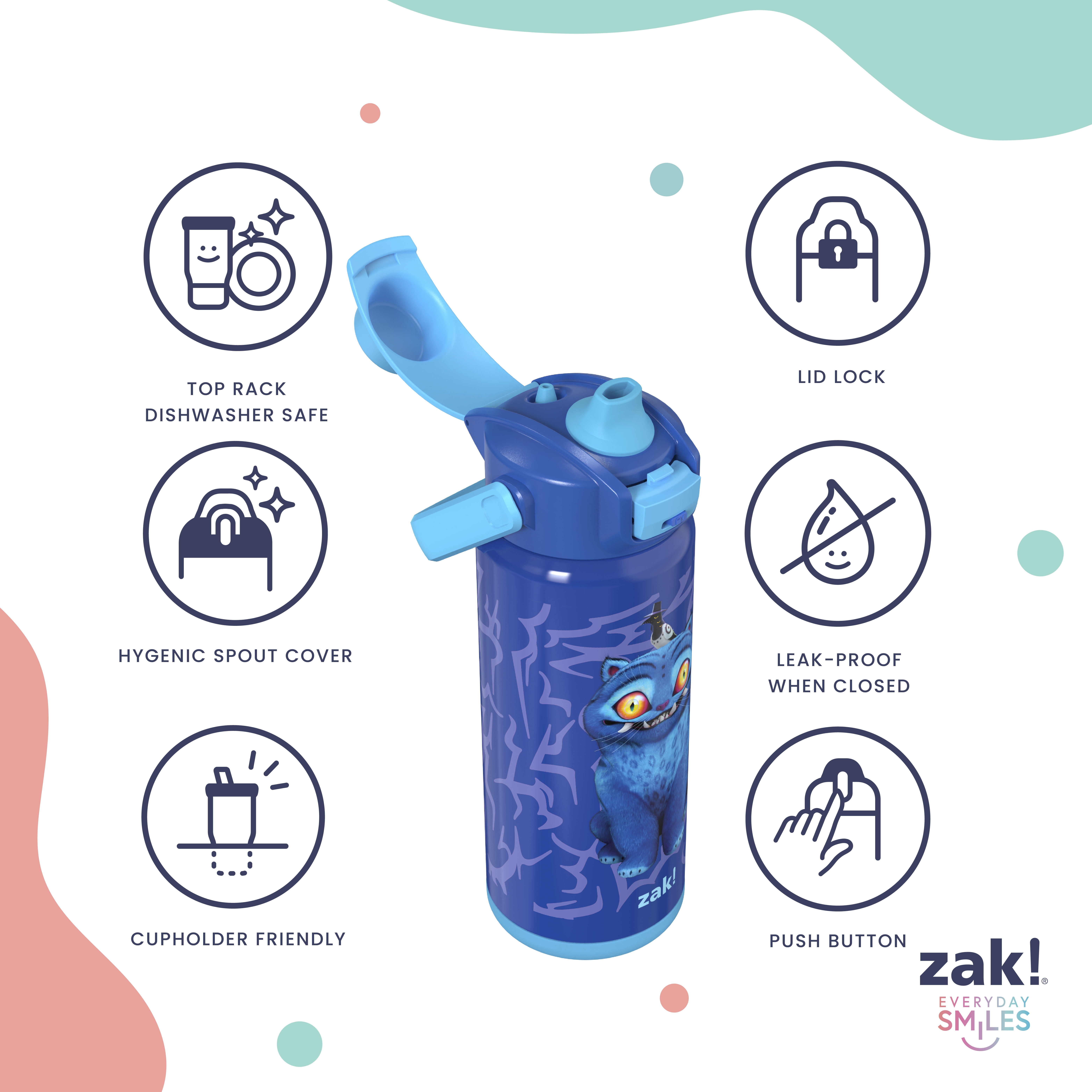 Zak Designs Kpop 20oz DWSS Liberty Bottle