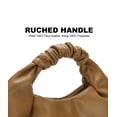 thumbnail image 4 of Earnda Chic Top Handle Bag for Women Small Ruched Hobo Handbag Brown Soft Faux Leather Tote Bags Purse, 4 of 6