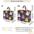 thumbnail image 2 of FORMRS Womens Corduroy Tote Bag Crossbody Shoulder Handbag with Pocket, Yellow Halloween Ghosts, 2 of 7