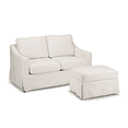 thumbnail image 2 of Bush Home Harper 57W Loveseat and Storage Ottoman with Slipcovers in Ivory Basketweave Fabric, 2 of 4