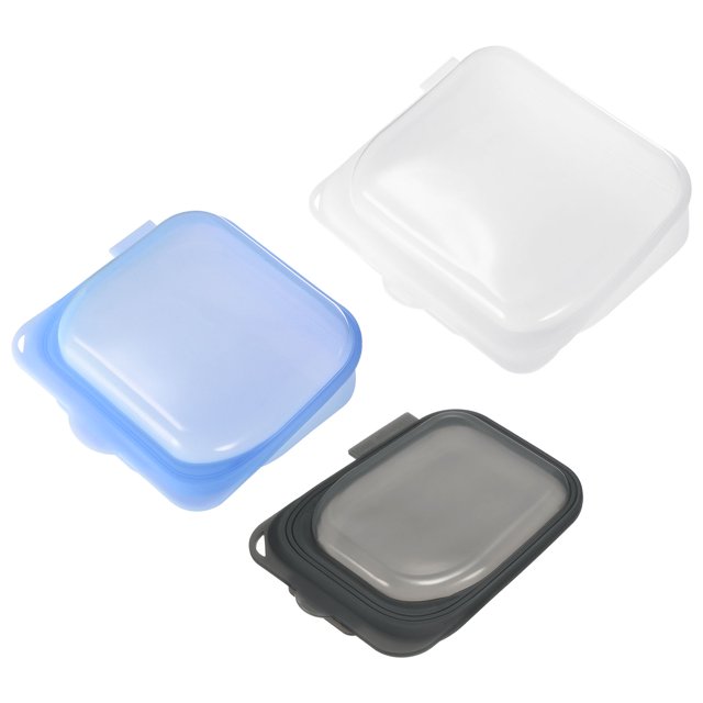 Silicona Alimentos Almacenamiento Bolsa 3 uds, Reutilizables Congelador Bolsas Silicona Contenedores Snack Bolsas para Comida Carne Fruta Verduras-Blanco+Azul+Gris (S+M+L)