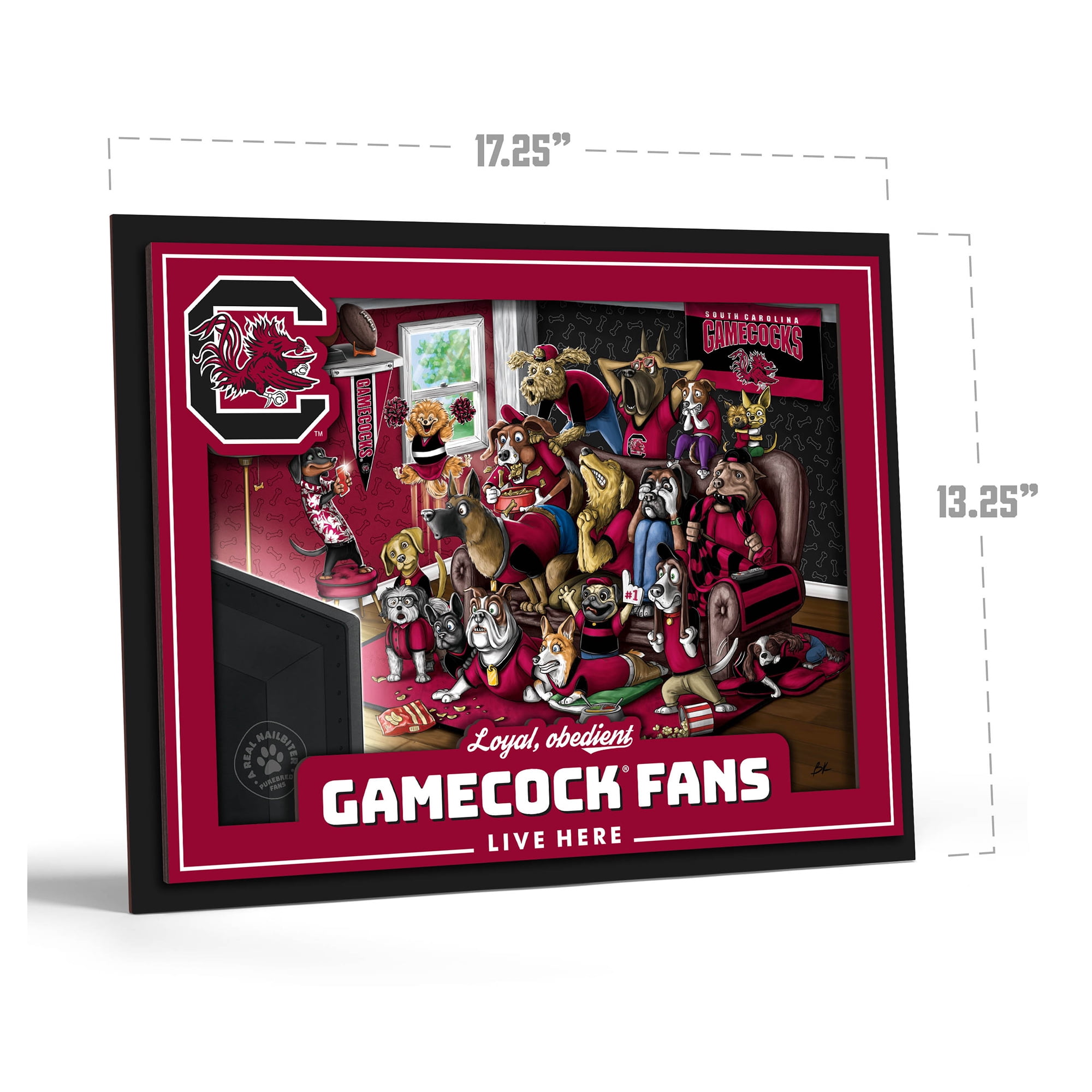 IDNA South Carolina Gamecocks 13.25" x 17.25" Purebred Fans Wall Art