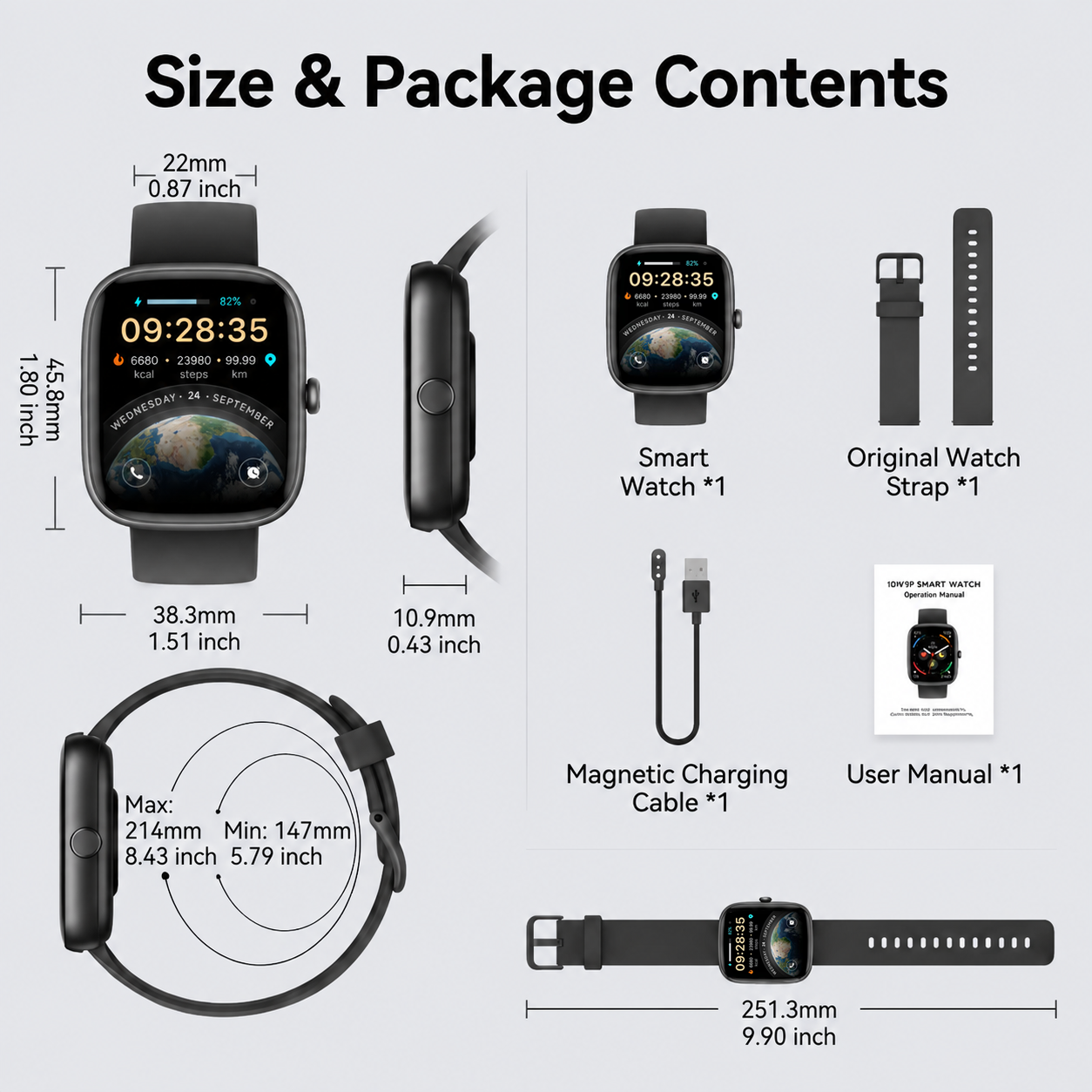 Cillso Men's Smart Watch, 1.83" Touchscreen, 100+ Sports Modes photo 4