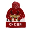 thumbnail image 1 of Gorro navideño de punto con LED, gorro deslumbrante de 7 colores, gorro de árbol de Navidad con alce y muñeco de nieve (estilo A), 1 of 1
