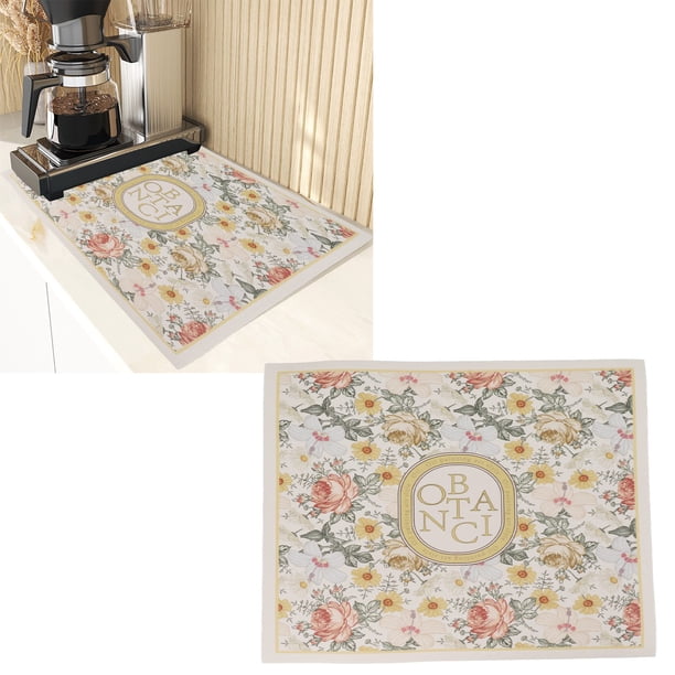 Alfombrilla de café Antideslizante Duradera Fácil de Limpiar Hermosos Accesorios para Alfombrilla de Barra de café para Encimera con Material de Cuero ANGGREK Otros