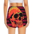 thumbnail image 3 of Picia Skull And Flag Usa Pattern Women's 2 in 1 Athletic Running Shorts High Waisted Workout Casual Gym Sweat Shorts with Comfy Liner Zipper Pockets-Large, 3 of 9