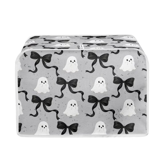Yuyamidu Ghost Bow 2 Slice Toaster Cover Stain Resistant Bread Maker Dust Cover Wide Slot Kitchen Small Appliance Protective Cover Anti Smudge Halloween Kitchen Decor