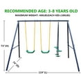 thumbnail image 3 of Outdoor Metal Swing Set with Glider - Heavy Duty Kids Playset with 4 Swings, Blue (114.17"L X 85.43"W X 70.47"H), 3 of 3