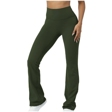 Bowake Womens Scrunch Workout Flare Leggings Stretch High Waisted Bootcut  Gym Pants Bell Bottom Bootleg Gym Pants