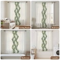 thumbnail image 5 of Sage Green Leaves Semi Sheer Curtains Drapes for Living Room, Bedroom, French Doors Window 72 Inches Long, Summer Botanical Retro Art Wooden Rod Pocket Chiffon Curtain Drapery Voile Draperies Panel, 5 of 8
