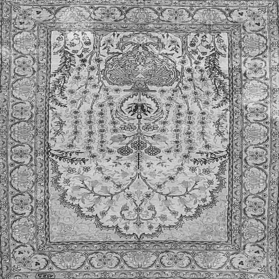 Ahgly Company Indoor Square Persian Gray Traditional Area Rugs, 7' Square