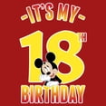 thumbnail image 2 of Junior's Mickey & Friends It's My 18th Birthday  Graphic Tee Red X Large, 2 of 3