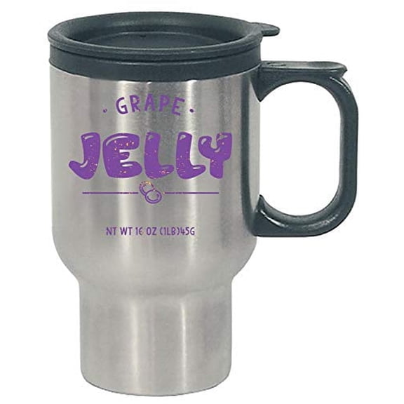 Funny Jelly - Grape Flavor - Peanut Butter Sandwich Spread - Food Humor - Stainless Steel Travel Mug