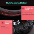 thumbnail image 3 of Steering Wheel Cover Great Grip with 3D Honeycomb Anti-Slip Design, Universal 15 Inch (All Black), 3 of 6