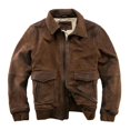 thumbnail image 2 of Chaqueta de piel de vaca de primera capa para hombre, estilo antiguo, informal, elegante, con solapa, estilo A1, de alta gama, 2024, 2 of 5