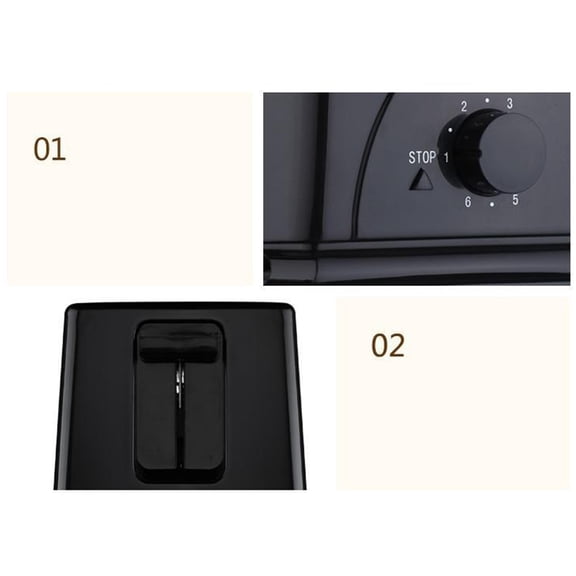 BH 002 Tostadora automática Tostadora multifuncional de 2 rebanadas Máquina de desayuno para el hogar AC 220V Negro