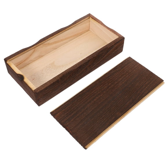 AURARMLET Dark Brown Wooden Wedding Party Favor Boxes for Storage Packing Box 10 x 8 x 4 Inches