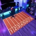 thumbnail image 4 of Athletics Track Rug 4x8 Area Rugs Running Track Orange Red Rugs Non Slip Non Shedding Print Washable Floor Carpet for Living Room Bedroom Room Office Study Foyer Hallway, 4 of 6