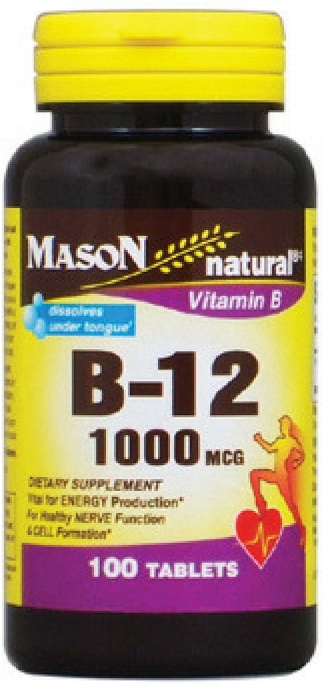 Mason Natural Vitamin B-12 Tablets, 1000 Mcg, 100 Count - Walmart.com ...