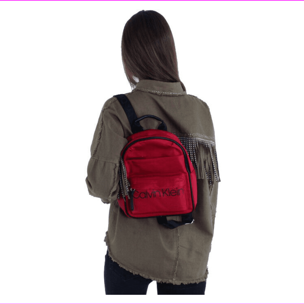 red calvin klein backpack