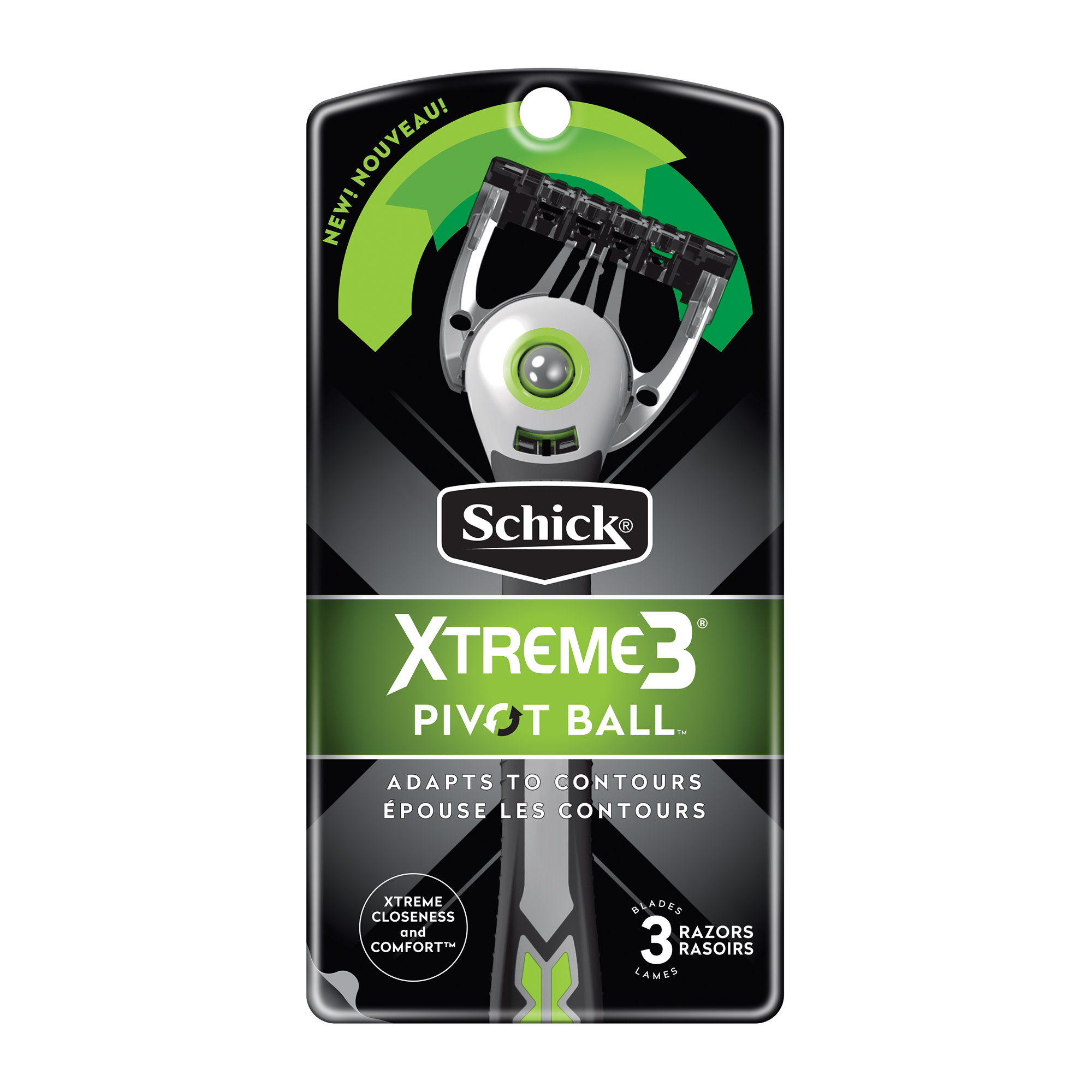 Schick Xtreme3 Pivot Ball Men's Disposable Razors, 3 Ct