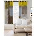 thumbnail image 2 of Abstract Mottled Blackout Curtains 84 Inch Length Yellow Brown Vintage Oil Painting Texture Thermal Insulated Window Curtain Window Drapes 2 Panels for Bedroom Living Room 42"Wx84"L, 2 of 9
