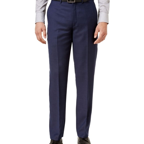 Ryan Seacrest Mens Birdeye Casual Trouser Pants, Blue, 32W x 32L