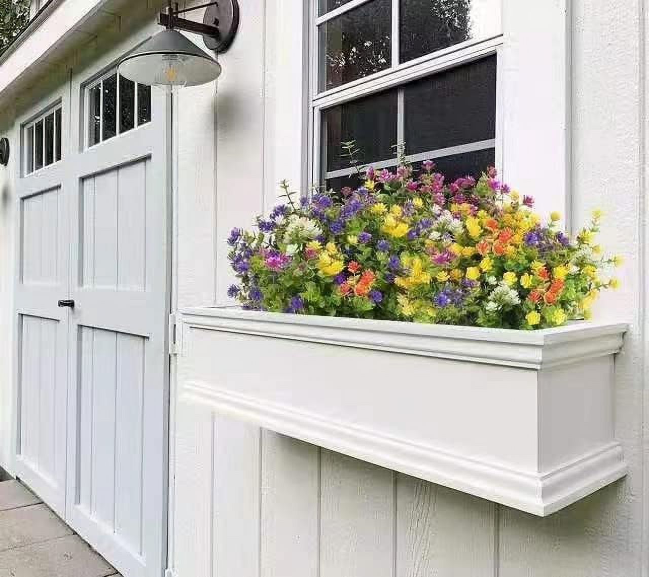 10 Bundles Artificial Lavender Flowers Artificial Flowers and Plants UV Resistant Plastic Outdoor Indoor Purple Fake for Home Decor Spring Garden Farmhouse Porch Pot Window Box Wedding Home