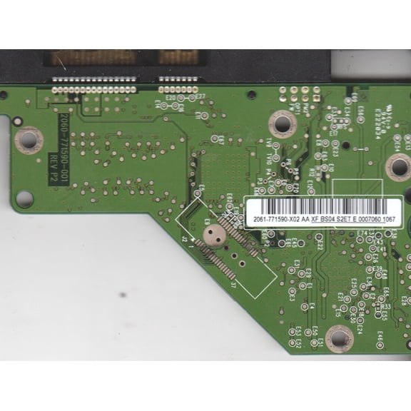 WD2500AVVS-62L2B0, 2061-771590-X02 AA, REV P2, WD SATA 3.5 PCB