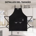 thumbnail image 2 of Delantal de Chef, Delantal Impermeable, Delantal Ajustable con 2 Bolsillos para Hombre Mujer, Delantal para Cocinar Hornear Restaurante, 2 of 4