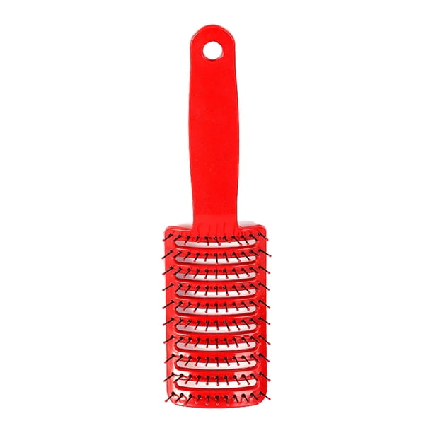 Peine grande y curvo rojo con diseño, para hombres y mujeres, pelo rizado, pelo liso, pelo estático, pelo suave, portátil