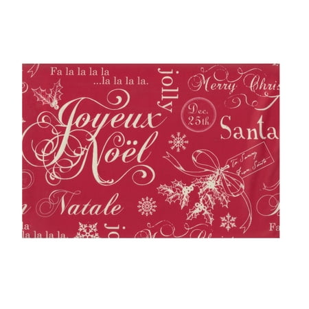 

Christmas Scroll Vinyl Tablecloth Red White Elegant Holiday Design Table Cover (52 x 90 Rectangle)
