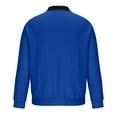 thumbnail image 5 of hopeusince Men's Bomber Jacket Spring Fall Baseball Collar Slim Fit Zipper Closure Plain Coats Blue S, 5 of 6