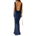thumbnail image 4 of hirigin Women Long Dress, Sleeveless Draped Neck Backless Lacing Slim Fit Dress for Party Cocktail Evening, 4 of 5