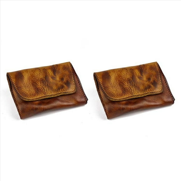 2X Monedero Retro Hecho una Mano, Mini Billetera de Moda, Monedero / Bolsillo para Dinero / Estuche para Tarjetas para Hombres y Mujeres