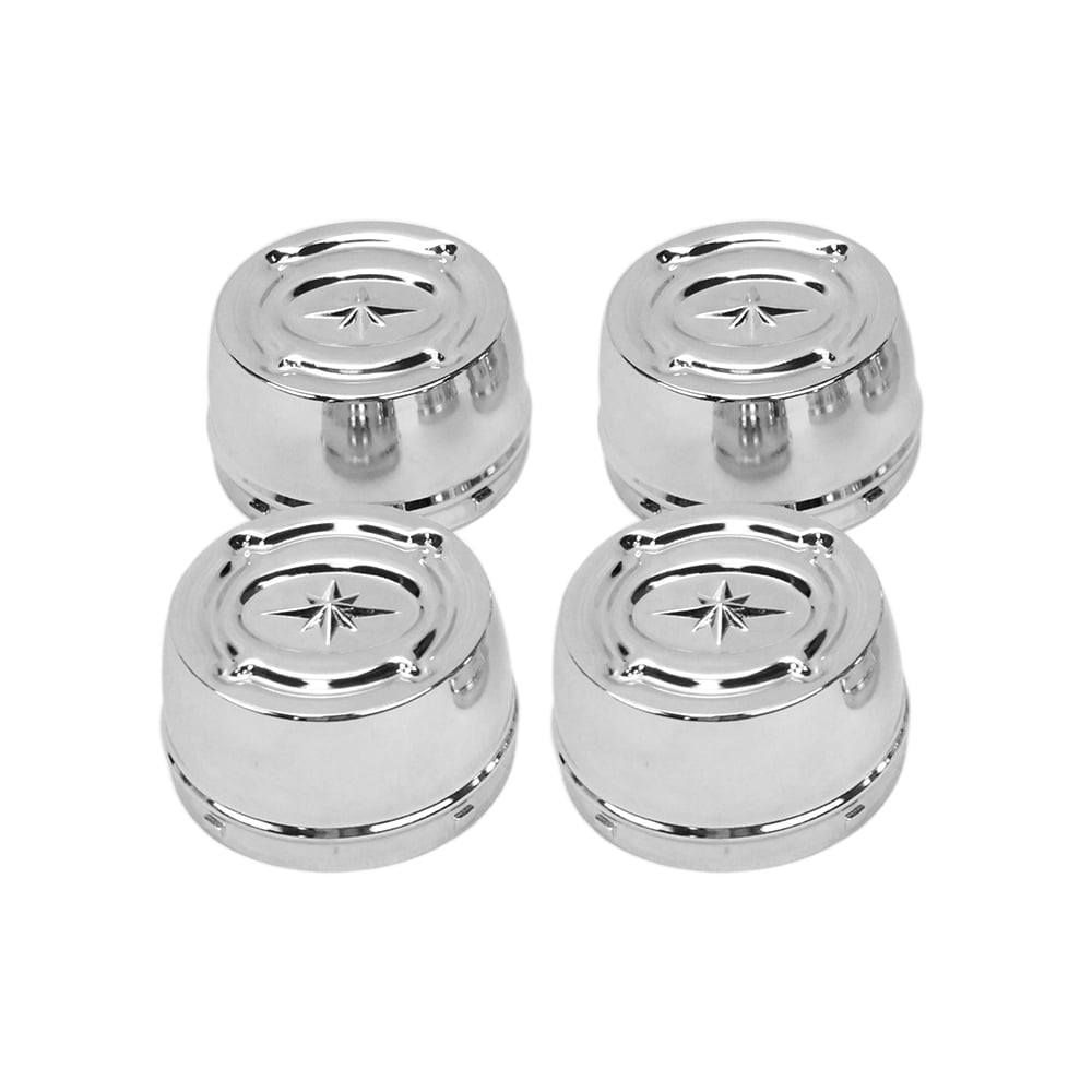 Polaris 1521128 4pk OEM Chrome Star Logo Wheel Center Caps for 2007