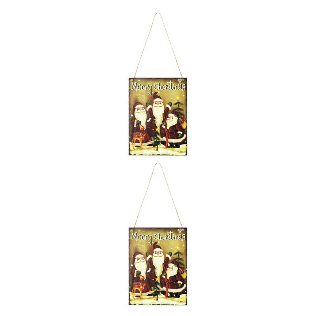 Ounissouiy Letrero colgante para puerta de Navidad, colgador decorativo de para vacaciones, decoración de muñeco de nieve, colgante artesanal Tipo 2 2Conjunto