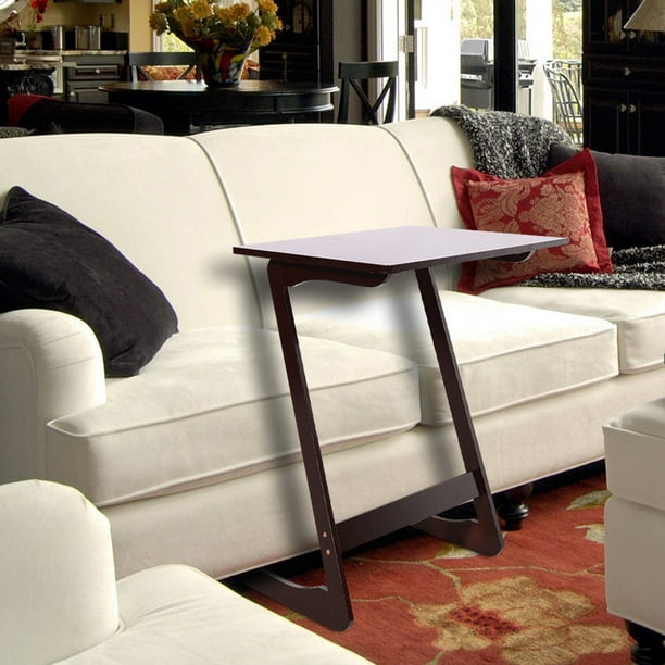 Zimtown Bamboo Sofa Side Table Snack End Side Table Coffee Table TV Snack Trays Sofa Side Table