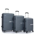 thumbnail image 2 of Hard Shell Luggage Hardshell Suitcase Double Spinner Wheels PP Luggage Sets Lightweight Durable Suitcase with TSA Lock,3-Piece Set (20/24/28) , Gray,Carry On Hard Shell Luggage, 2 of 19