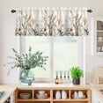 thumbnail image 5 of 3 Piece Kitchen Curtains and Valances Set Spring Summer Floral Cafe Curtains 36 Inch Length Farmhouse Botanical Leaves Valance & Tier Curtain for Living Room Bedroom Small Window 54"x18"+27"x36"*2, 5 of 6