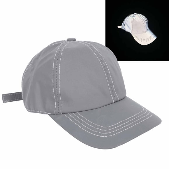 Gorro De Entrenamiento, Gorra De Béisbol Reflectante, Ajustable, Gris Plateado, Elegante Para Uso Diario