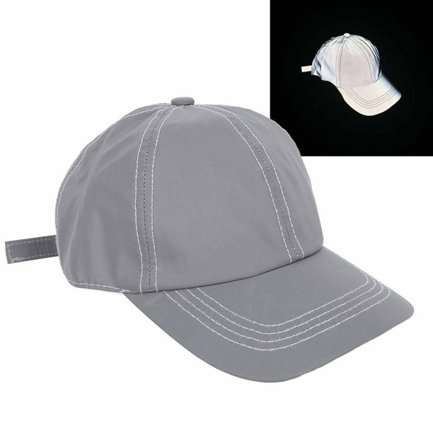 Gorro De Entrenamiento, Gorra De Béisbol Reflectante, Ajustable, Gris Plateado, Elegante Para Uso Diario