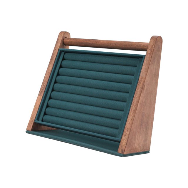 relayinert Rings Display Stand Display Jewelry Organizer Gray for Vanity Bracelets Necklaces Green 29x11x27cm