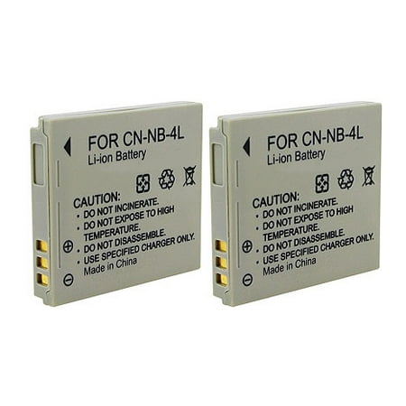 Canon External Battery Pack - Replacement 760mAh Battery For Canon NB-4L NB4L - 2 Pack