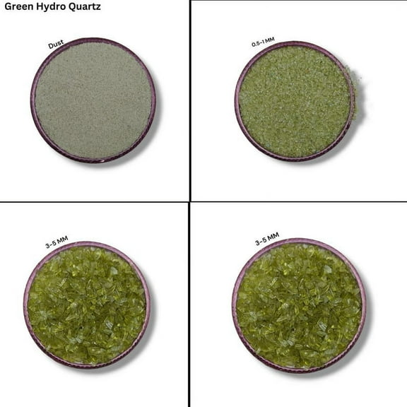 Crushed Peridot Hydro Quartz Coarse Gemstone Powder Hydro Quartz Crushed All Size For Stone Inlay, Stone Healing Powder Woodwork Inlay Ring 0.5 to 1 MM 50 Gram ( 1.76 OZ )