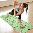 thumbnail image 6 of Green Cow Spot Pattern Hot Yoga Mat Towel Non Slip for Hot Yoga - Quick-Drying Yoga Mat Cover with 4 Corner Pockets with Travel Bag - Hot Yoga Towel Non Slip 74"x26", 6 of 6
