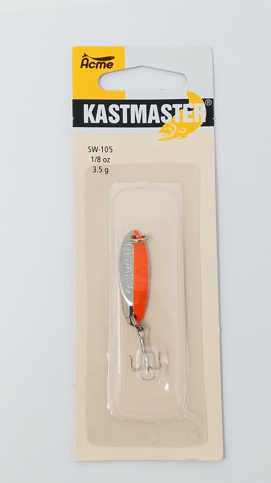 (2 pack) Acme Tackle Kastmaster Fishing Lure Spoon Chrome Flo Orange 1/8 oz.