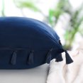 thumbnail image 4 of Velvet Decorative Throw Pillow Cover, Tassels Throw Pillow Cover, Sofa Pillow Cover, 18'' x 18'', Navy Blue, 4 of 7